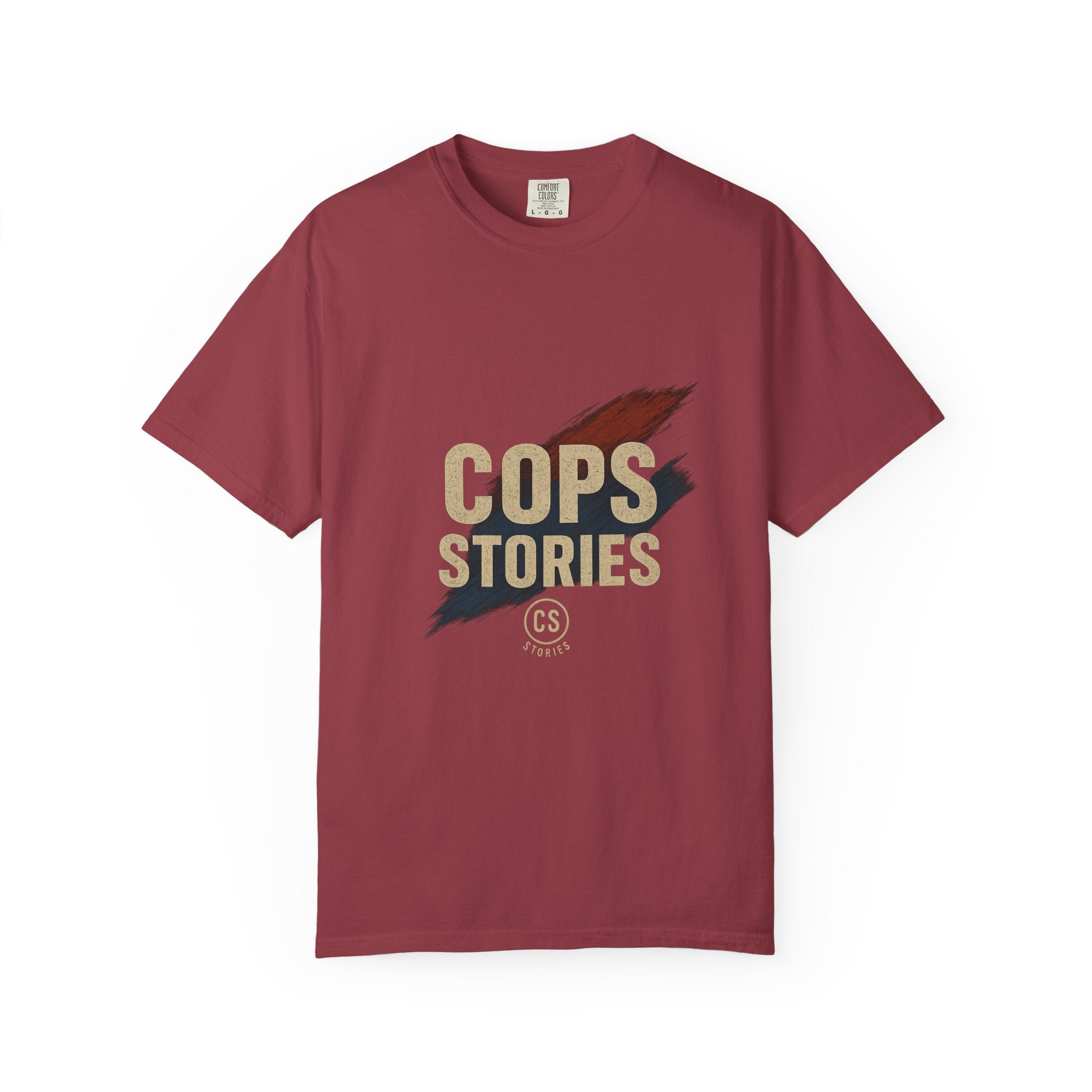 Cops Stories T-Shirt | Unisex Garment-Dyed Tee for Law Enforcement Enthusiasts, Perfect for Everyday Wear, Gifts, Police Appreciation