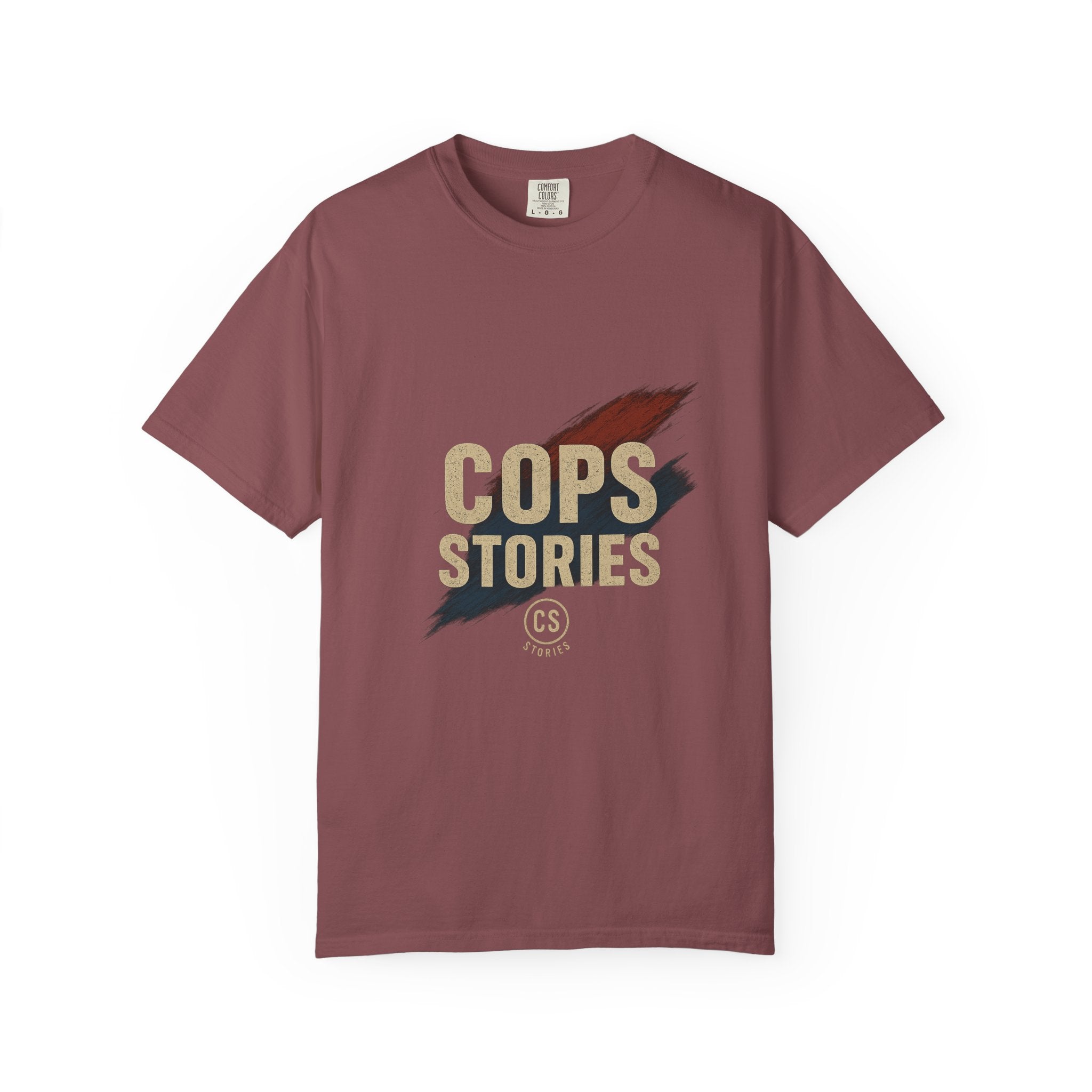 Cops Stories T-Shirt | Unisex Garment-Dyed Tee for Law Enforcement Enthusiasts, Perfect for Everyday Wear, Gifts, Police Appreciation