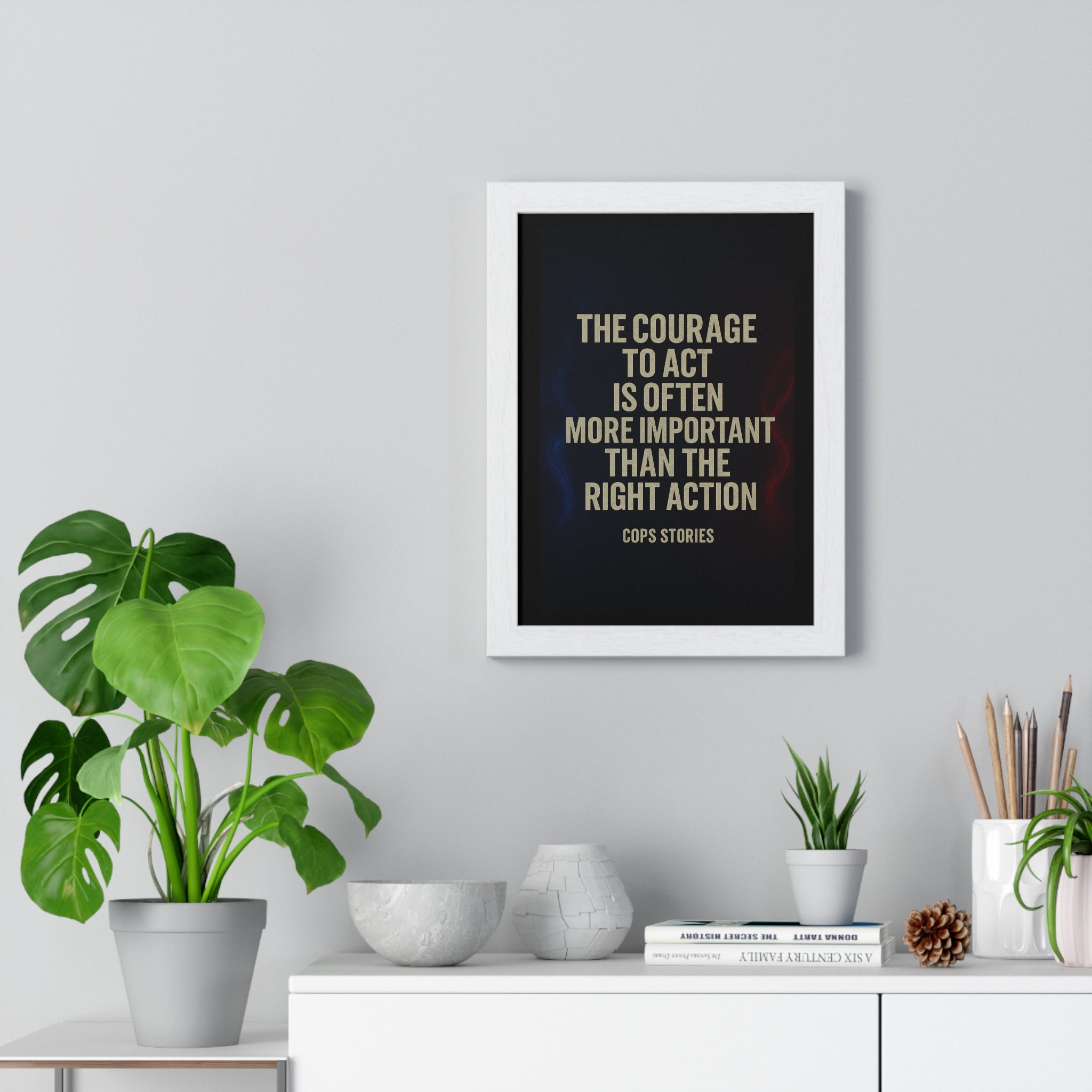 Vertical Framed Poster for Inspirational Decor, Motivational Wall Art, Gift for Police Officers, Office Decoration, Home Interiors