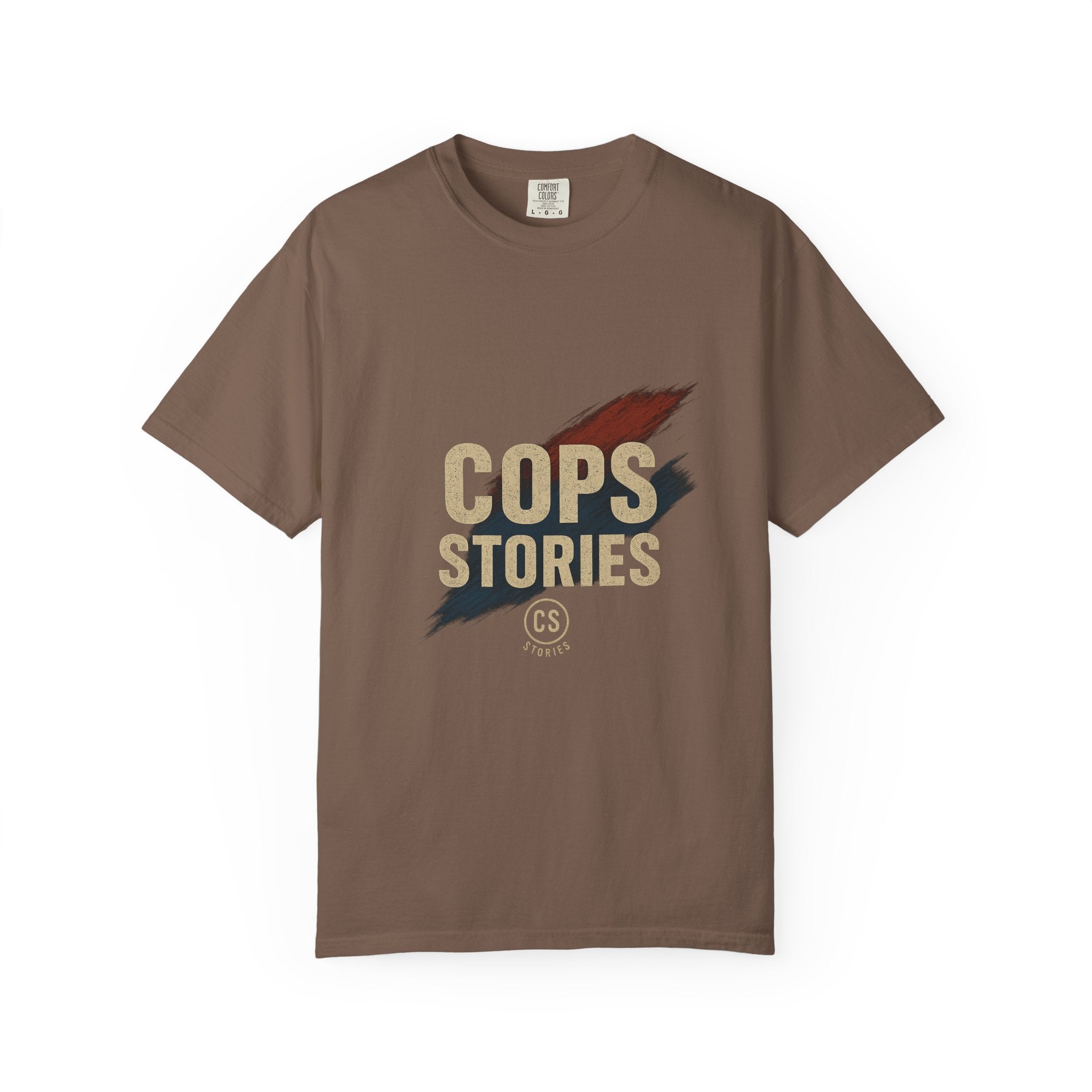Cops Stories T-Shirt | Unisex Garment-Dyed Tee for Law Enforcement Enthusiasts, Perfect for Everyday Wear, Gifts, Police Appreciation