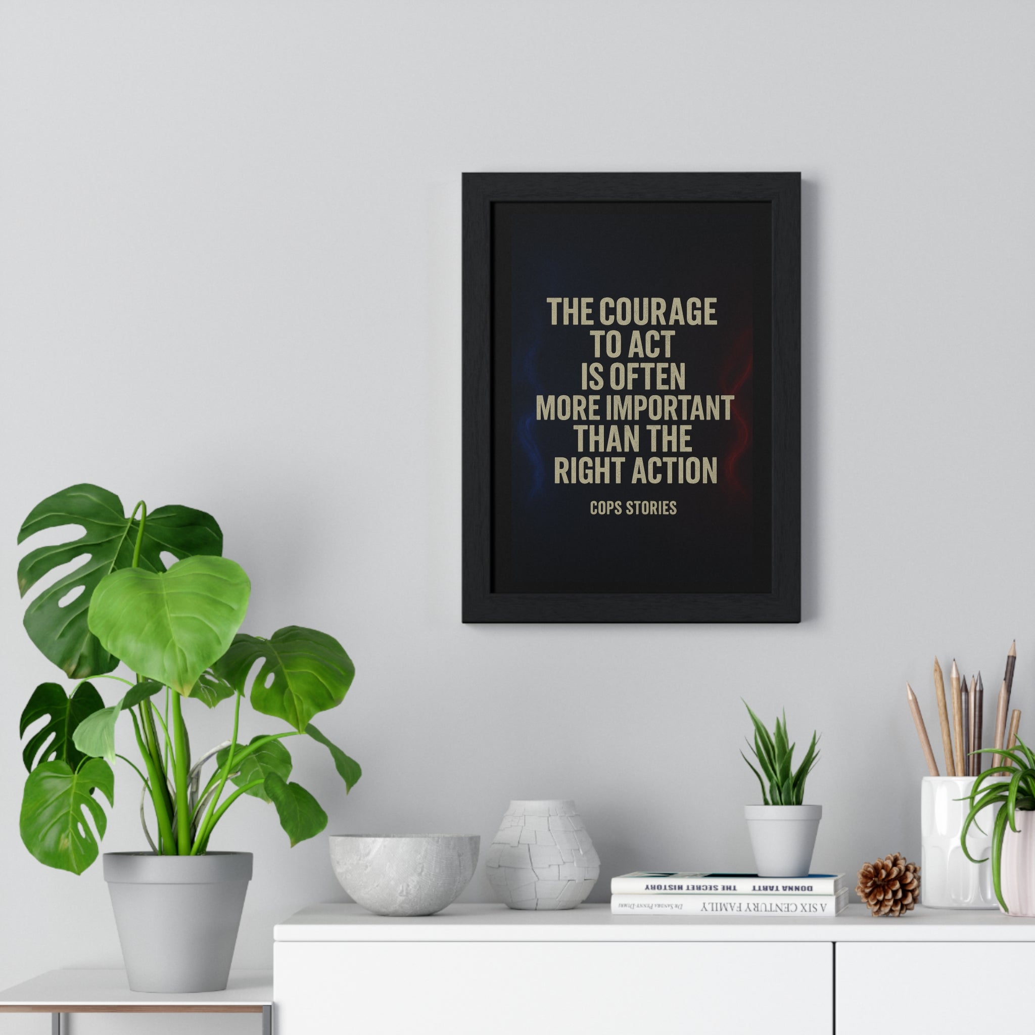 Vertical Framed Poster for Inspirational Decor, Motivational Wall Art, Gift for Police Officers, Office Decoration, Home Interiors