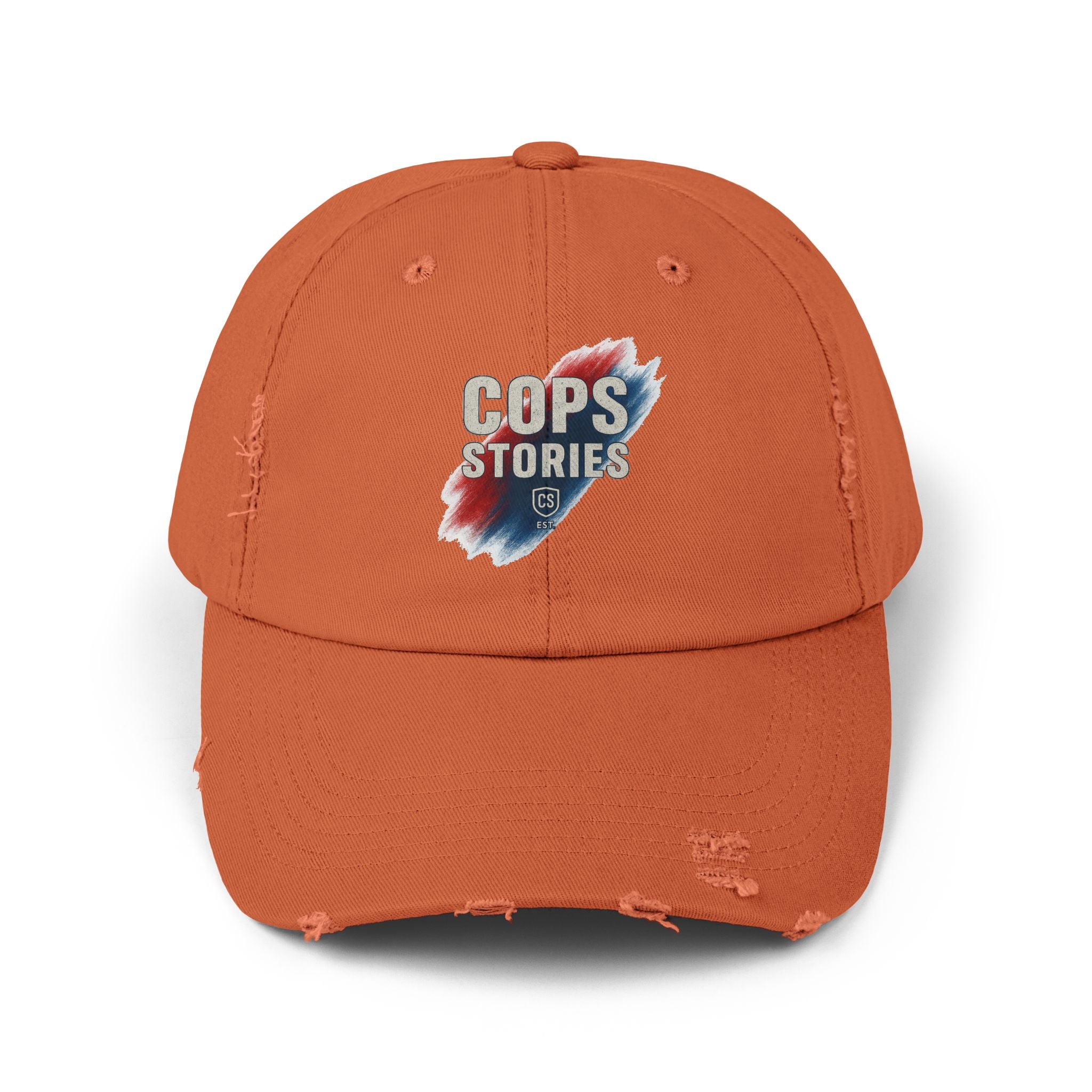 Cops Stories Unisex Distressed Cap | Casual Style, Gift for Law Enforcement, Everyday Wear, Unique Accessory, Cool Hat